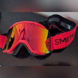 Red Smith Ski Goggles with Reflective Lens